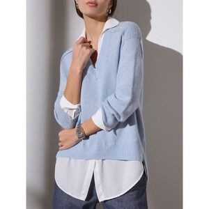 Brochu Walker Light Blue V-Neck Sweater